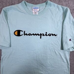 Vintage Champion Script Logo T-Shirt Medium‎ Embroidered Spell Out Heritage